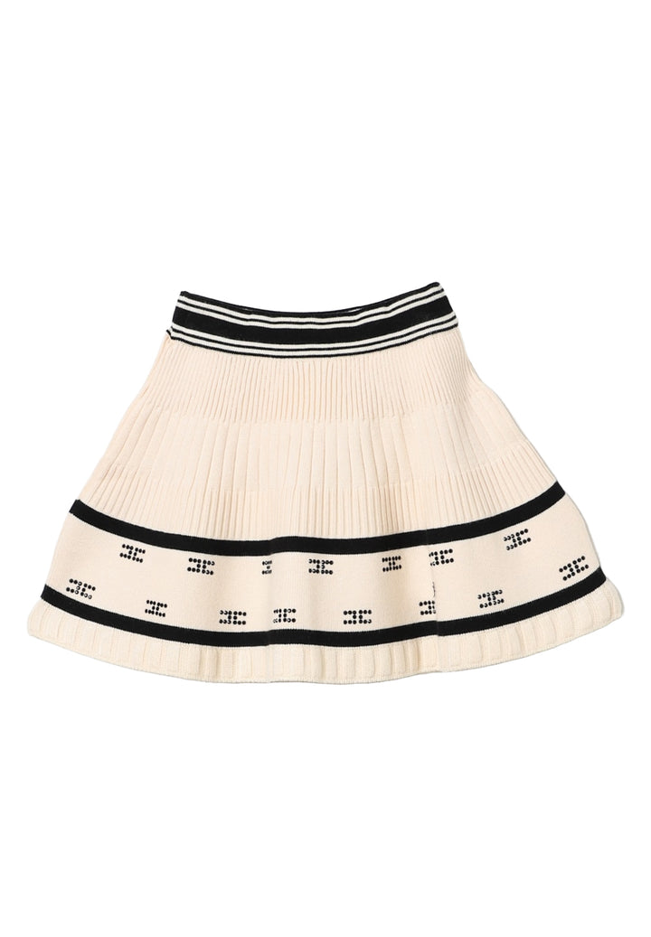 Gonna in maglia cipria per bambina