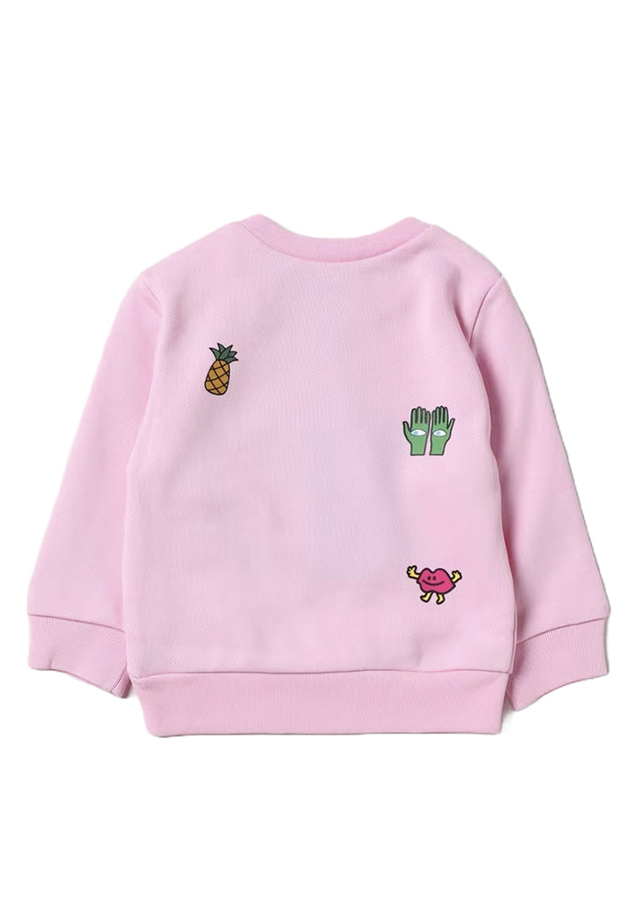 Pink crewneck sweatshirt for baby girls