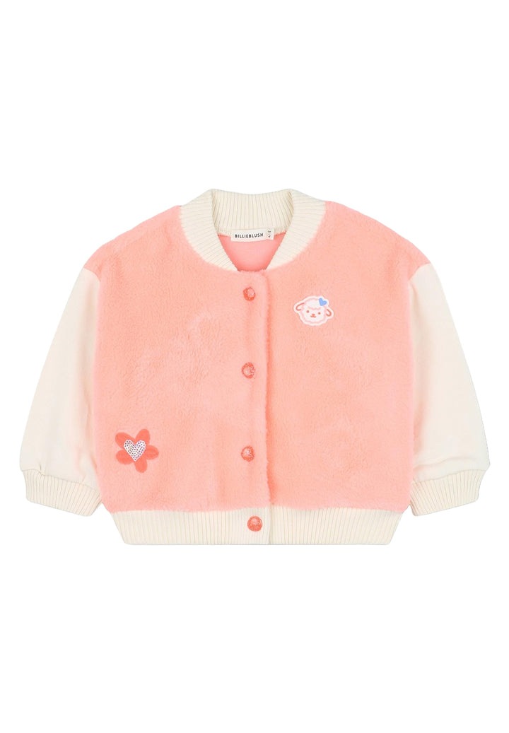 Cardigan rosa-panna per bambina