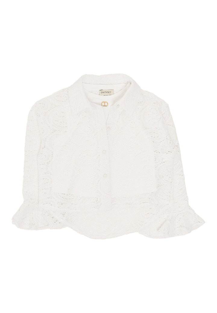 Completo camicia + canotte bianco per bambina