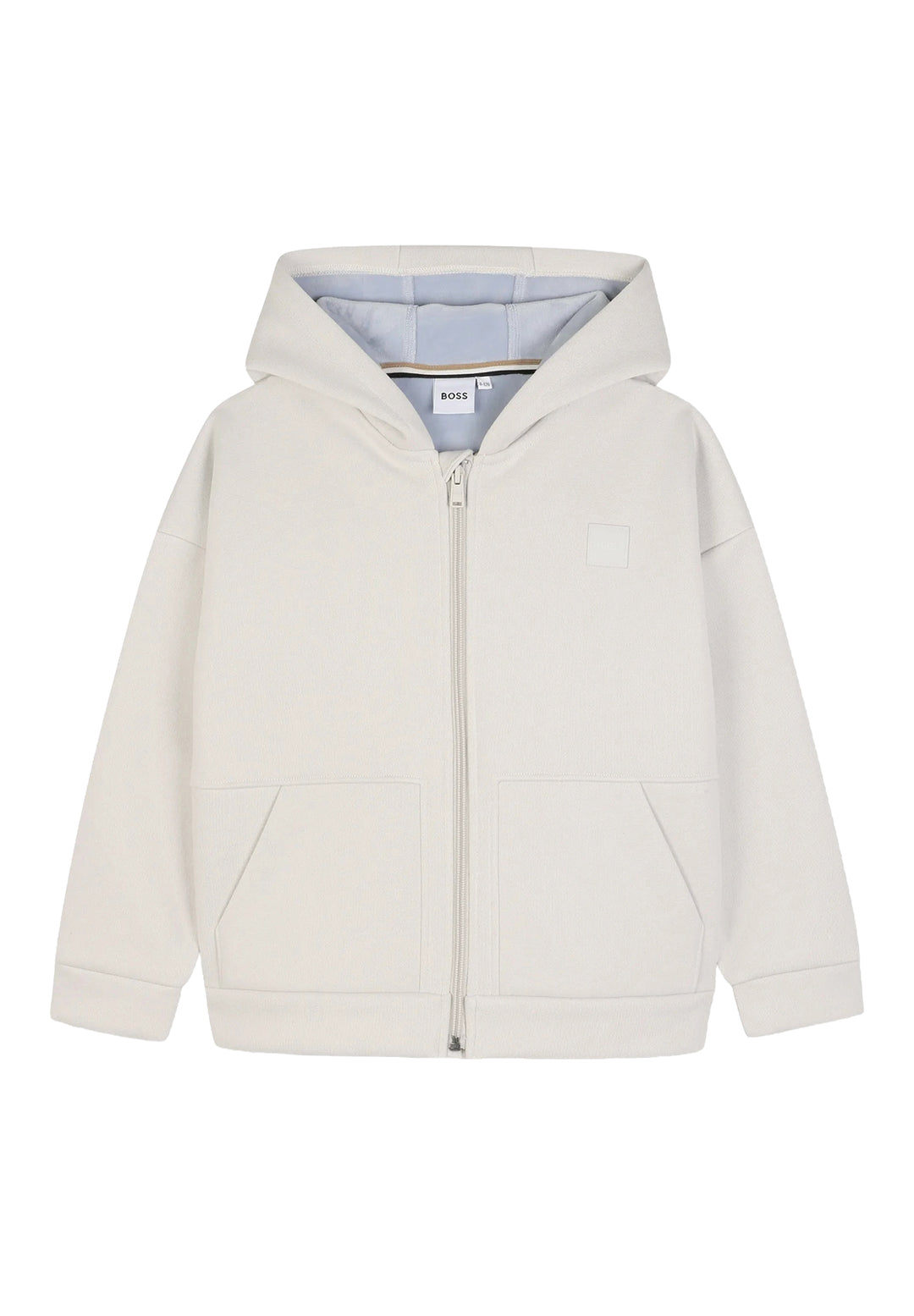 Felpa zip panna per bambino