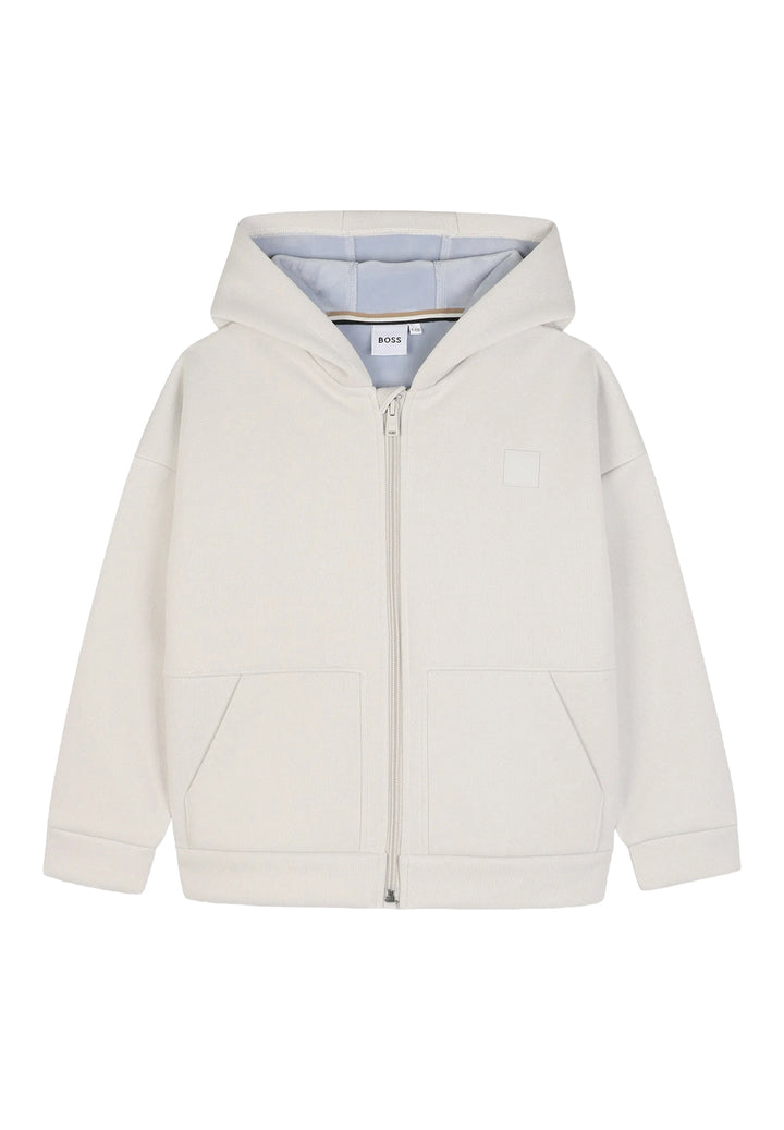 Felpa zip panna per bambino
