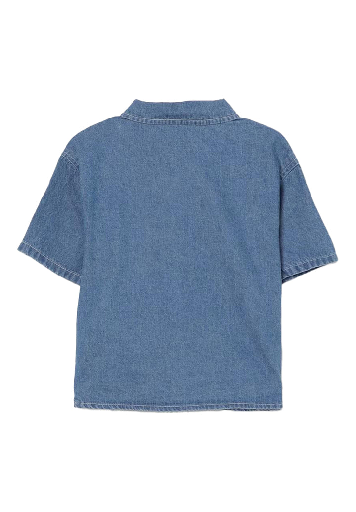 Camicia denim blu per neonato