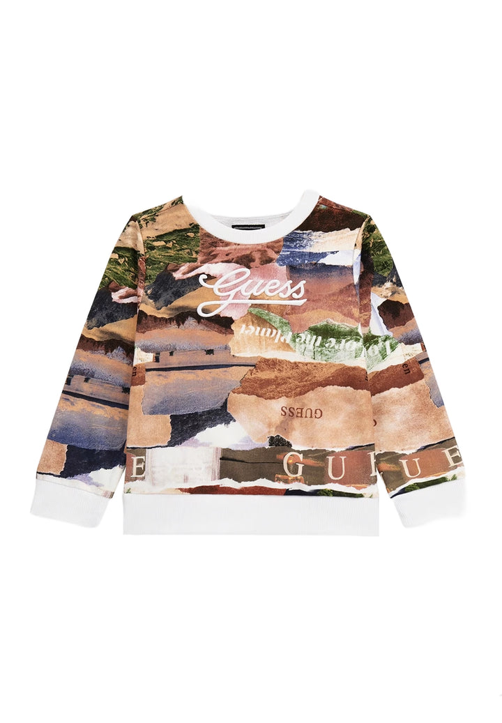 Multicolor crewneck sweatshirt for newborns