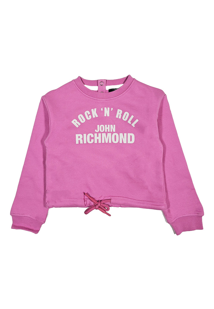 Pink crewneck sweatshirt for girls