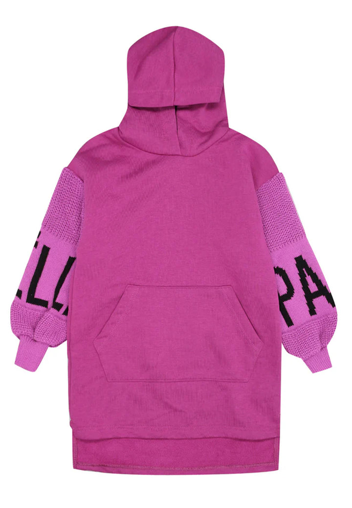 Purple sweatshirt dress for girls