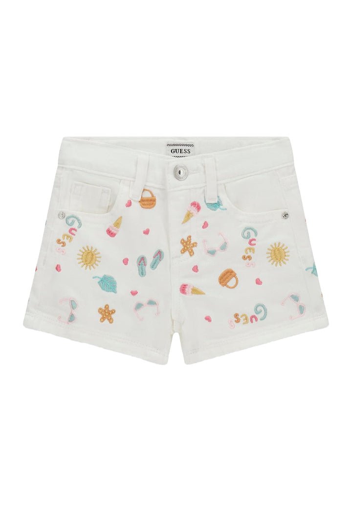 Short Denim crema per bambina