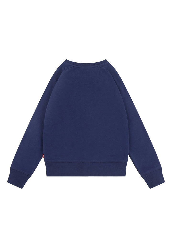 Felpa girocollo blu per bambina