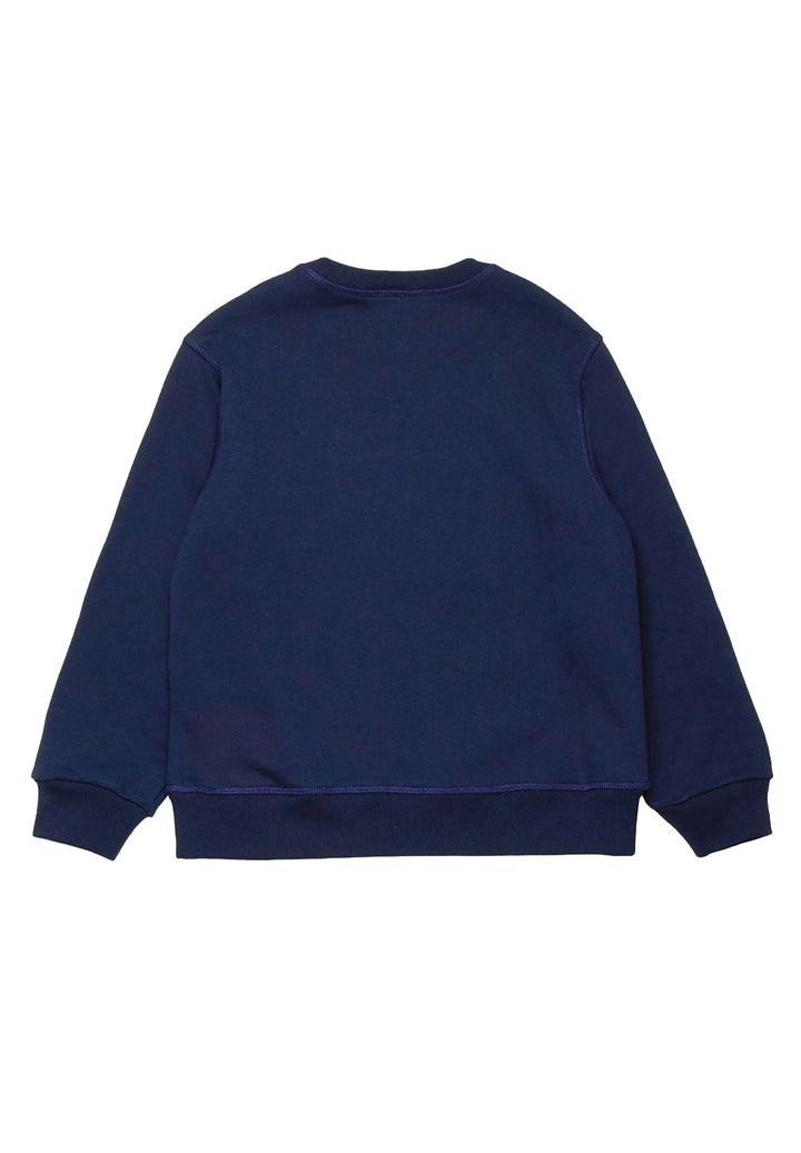 Felpa girocollo blu per bambino