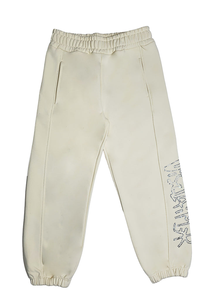 Pantalone felpa crema per bambina