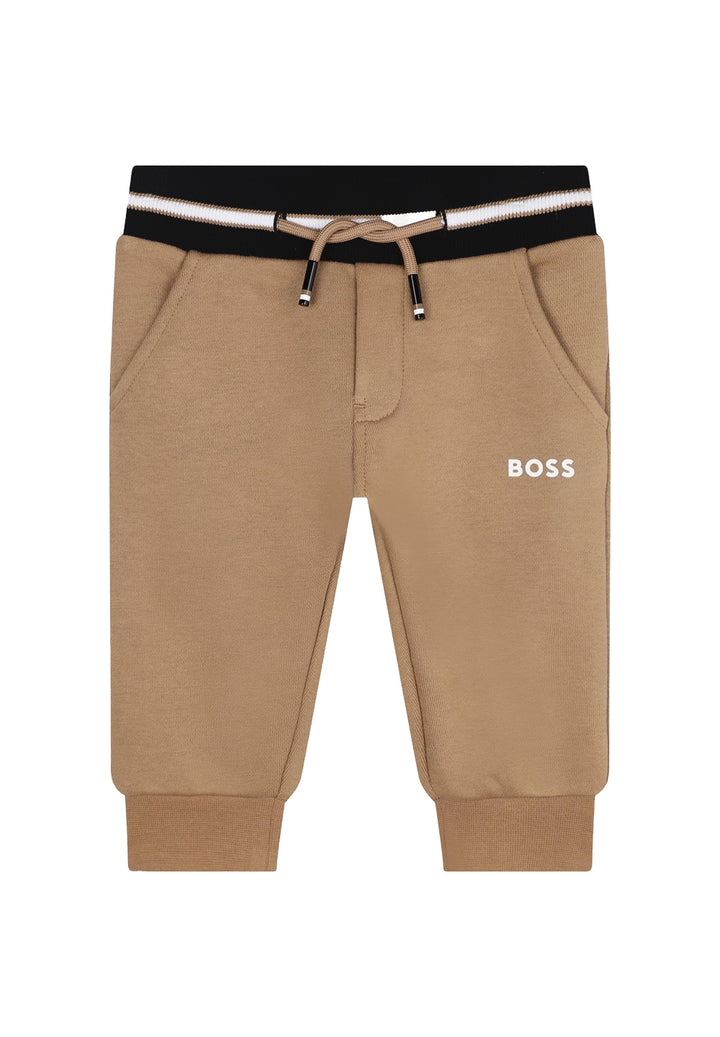 Pantalone felpa beige per neonato