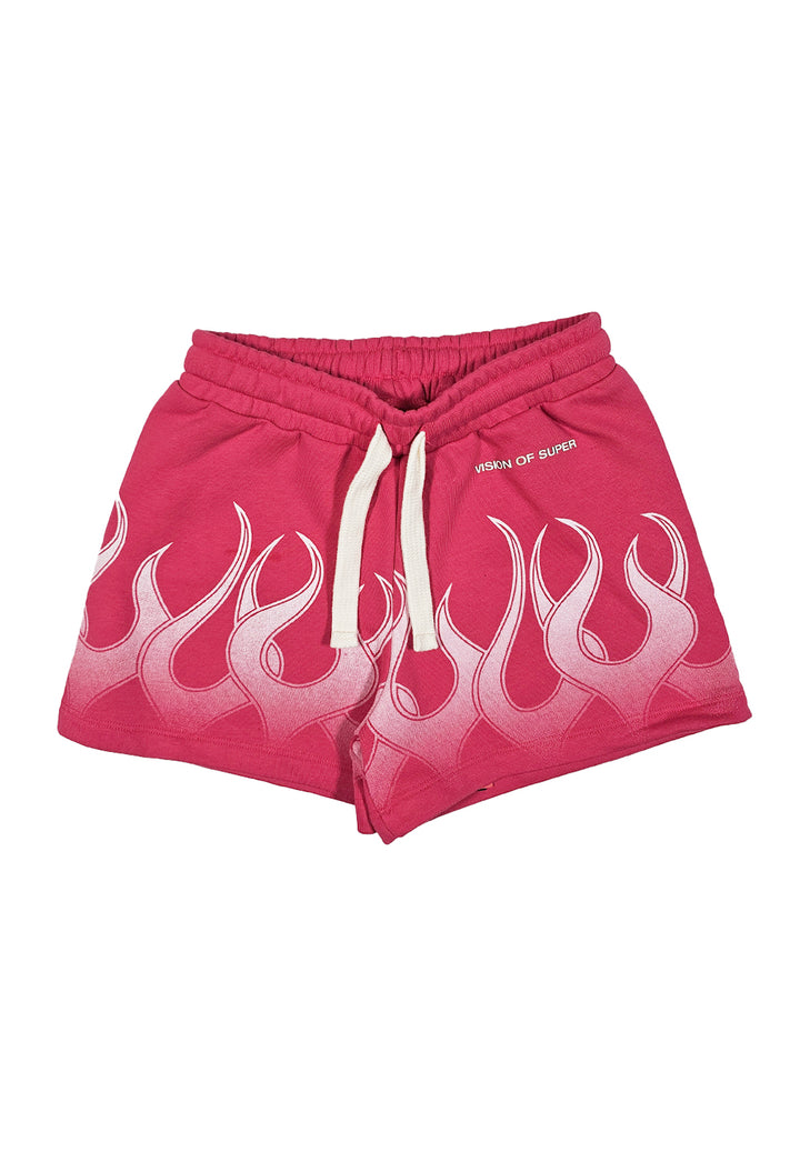 Short felpa fuxia per bambina