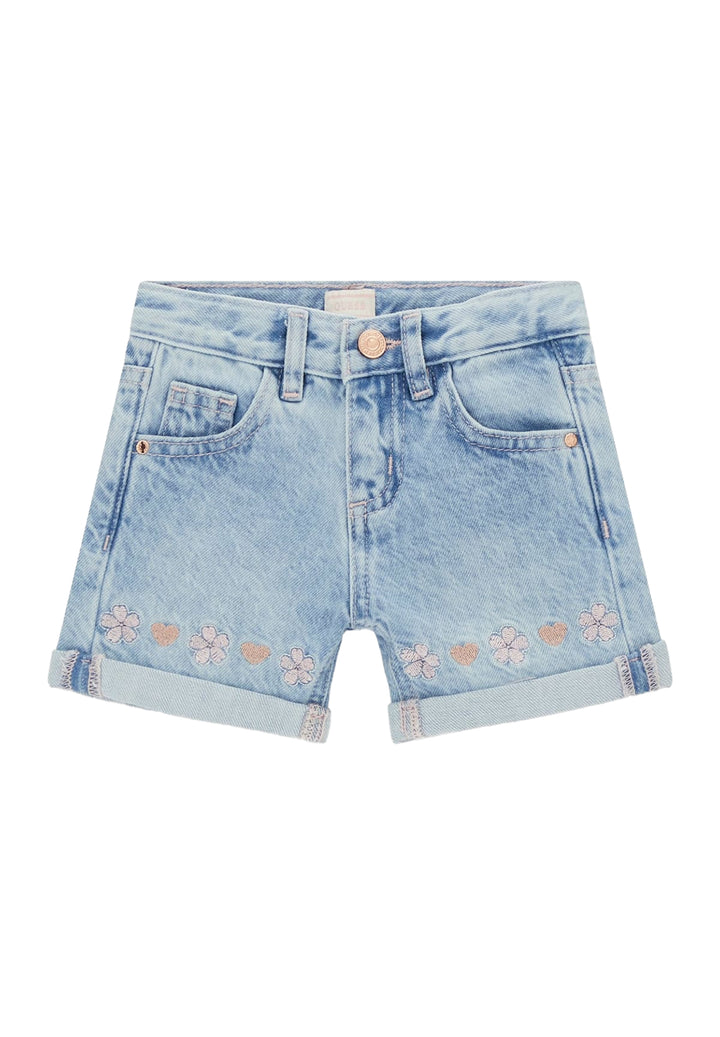 Short blu denim per neonata