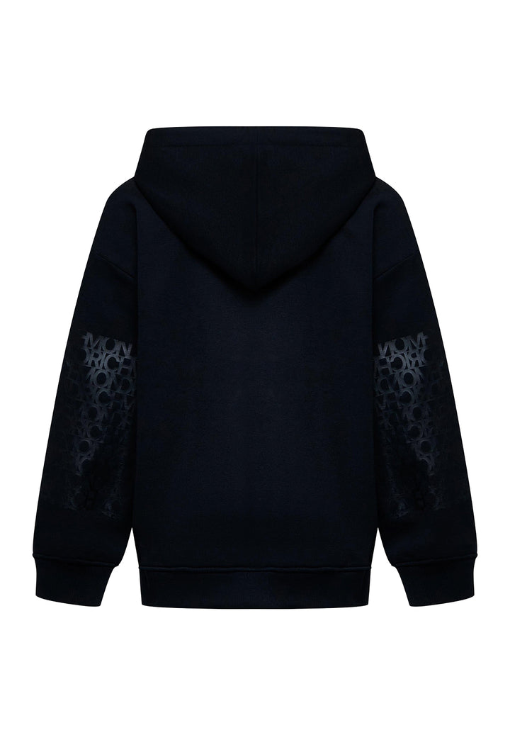 Felpa zip nera per bambino