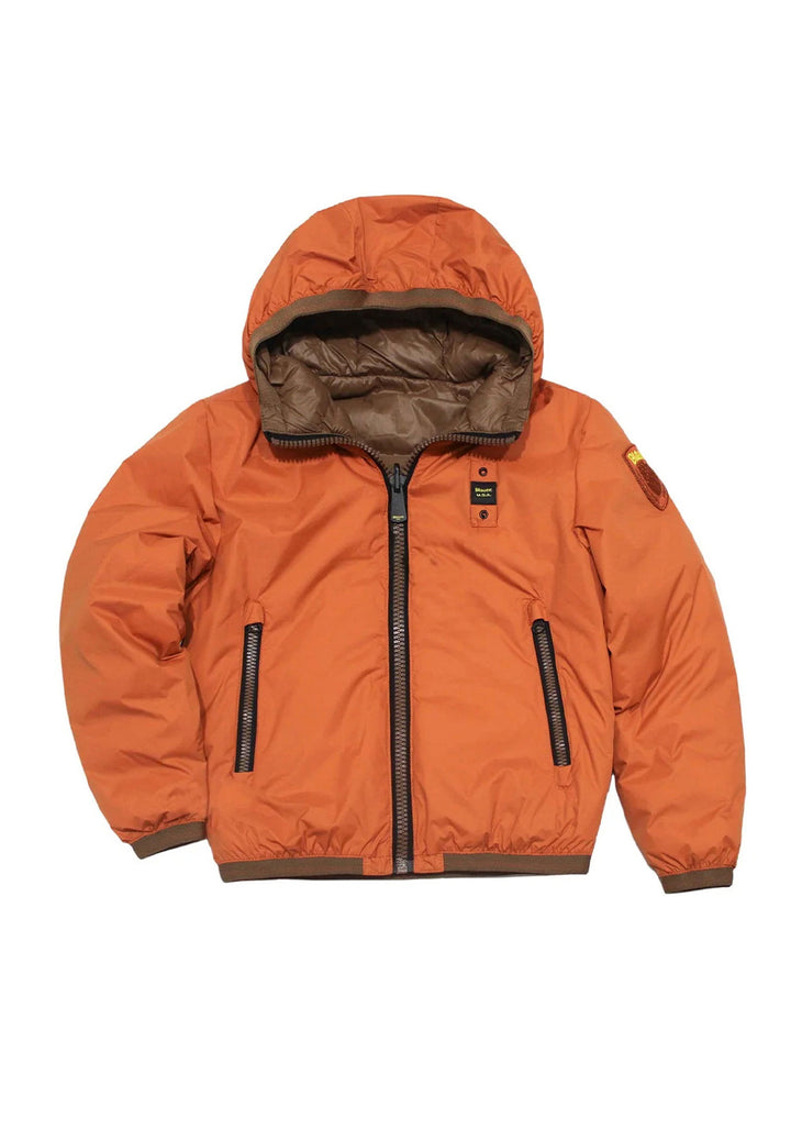 Orange-brown reversible jacket for boys