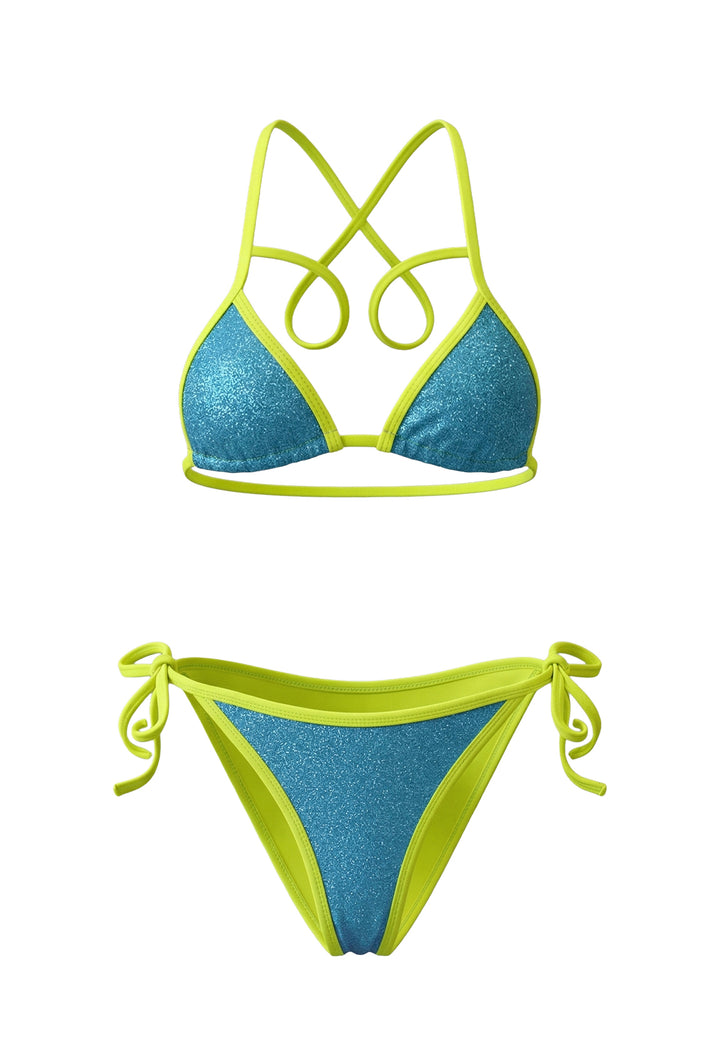 Costume bikini azzurro per bambina