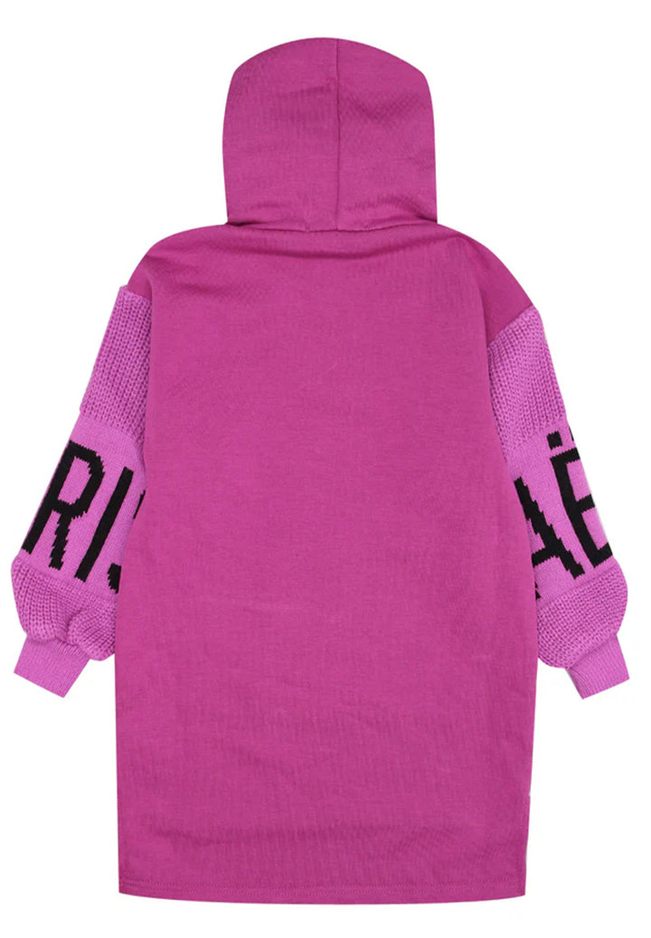 Purple sweatshirt dress for girls