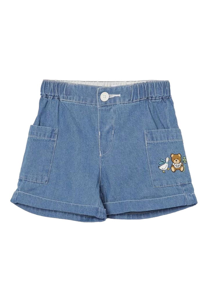 Short blu denim per neonata