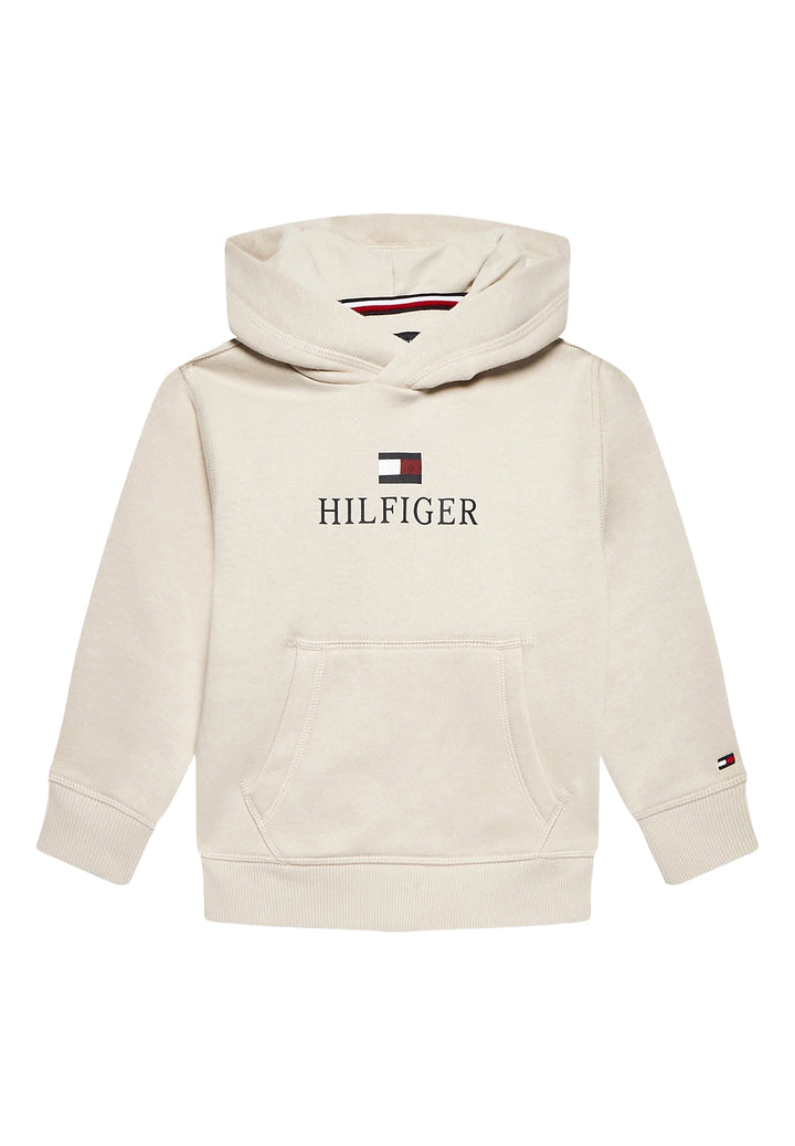 Beige hooded sweatshirt for boys