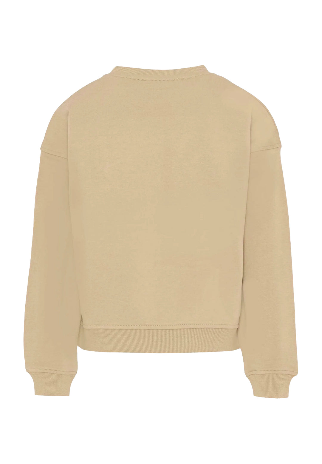 Felpa girocollo beige per bambino