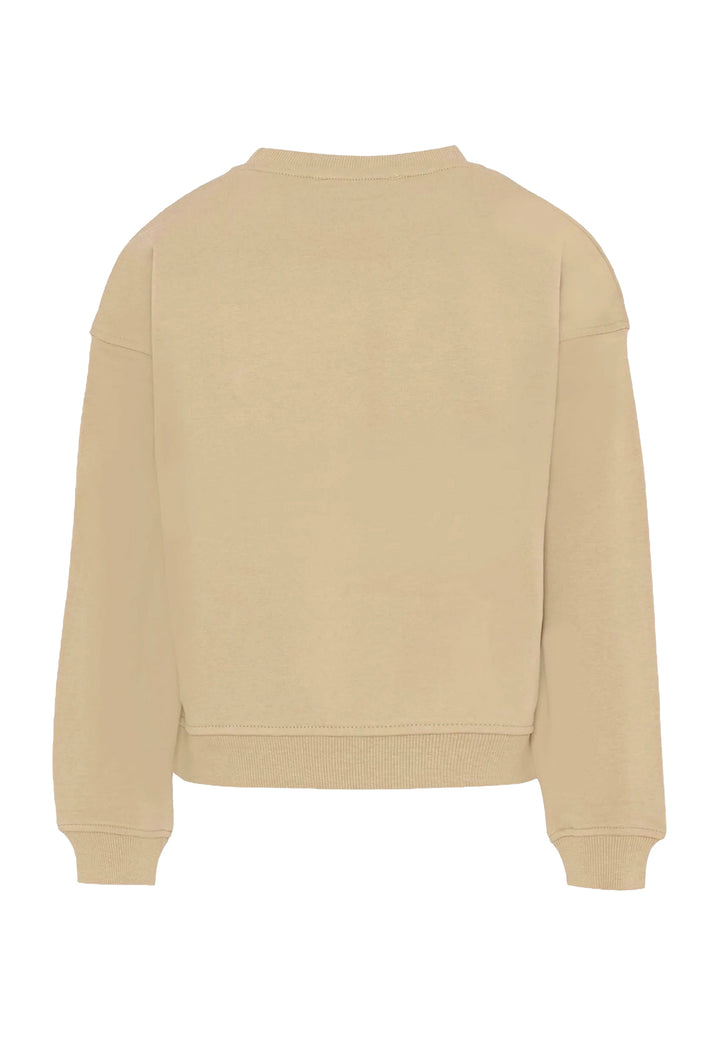 Felpa girocollo beige per bambino