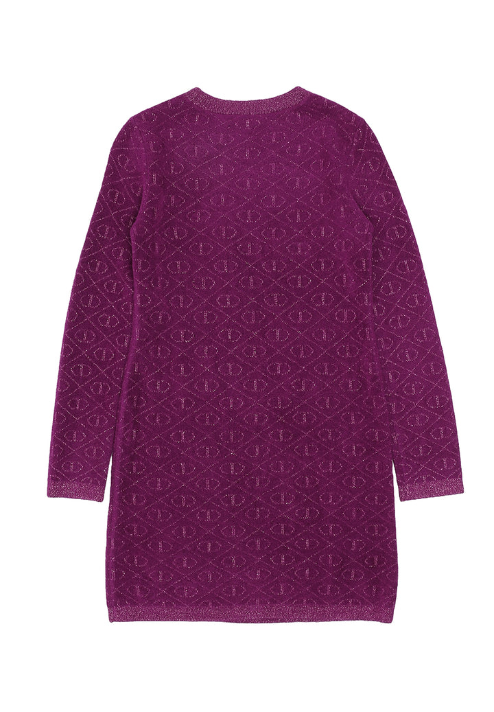 Vestito maglia fuxia per bambina