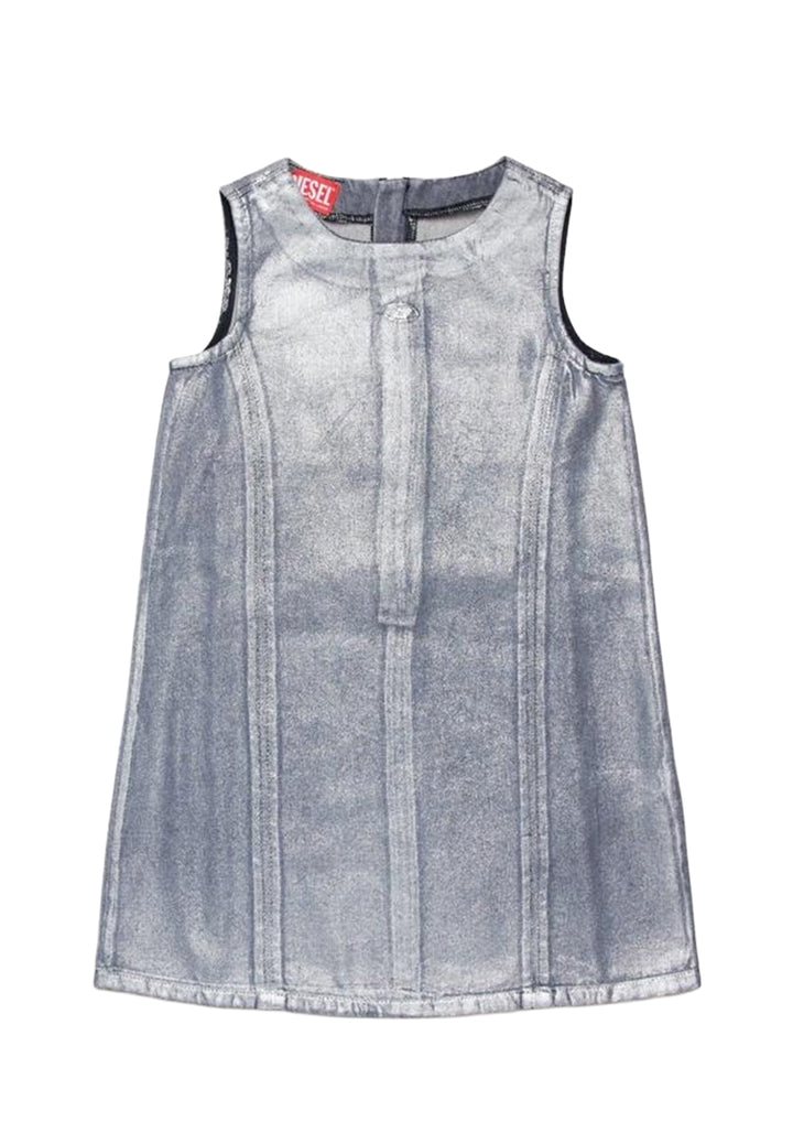 Vestito denim argento per bambina