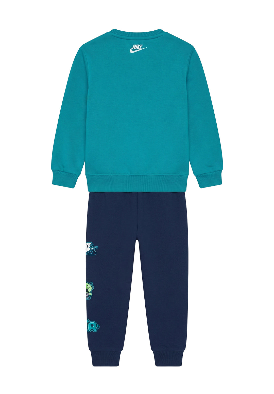 Completo felpa verde-blu per bambino