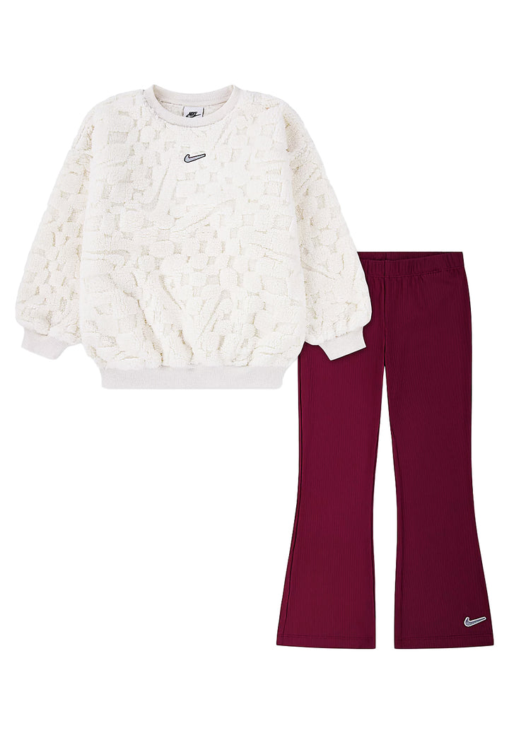 Completo bianco-fuxia per bambina