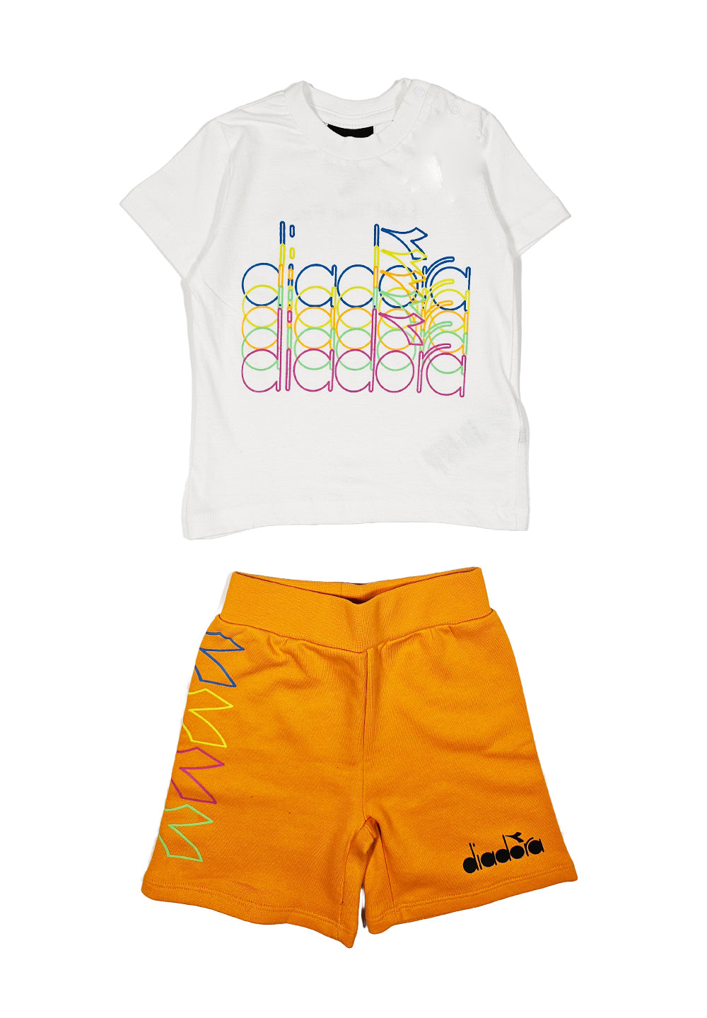 Completo bianco-arancione per bambino - Primamoda kids