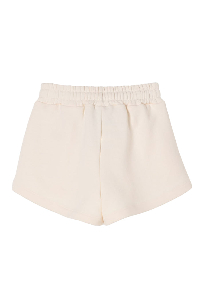 Short felpa crema per bambina