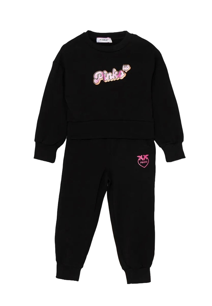 Completo felpa nero per bambina