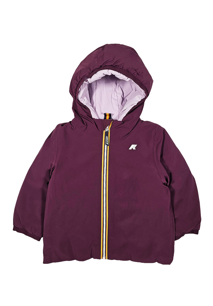 Purple-pink reversible jacket for baby girls