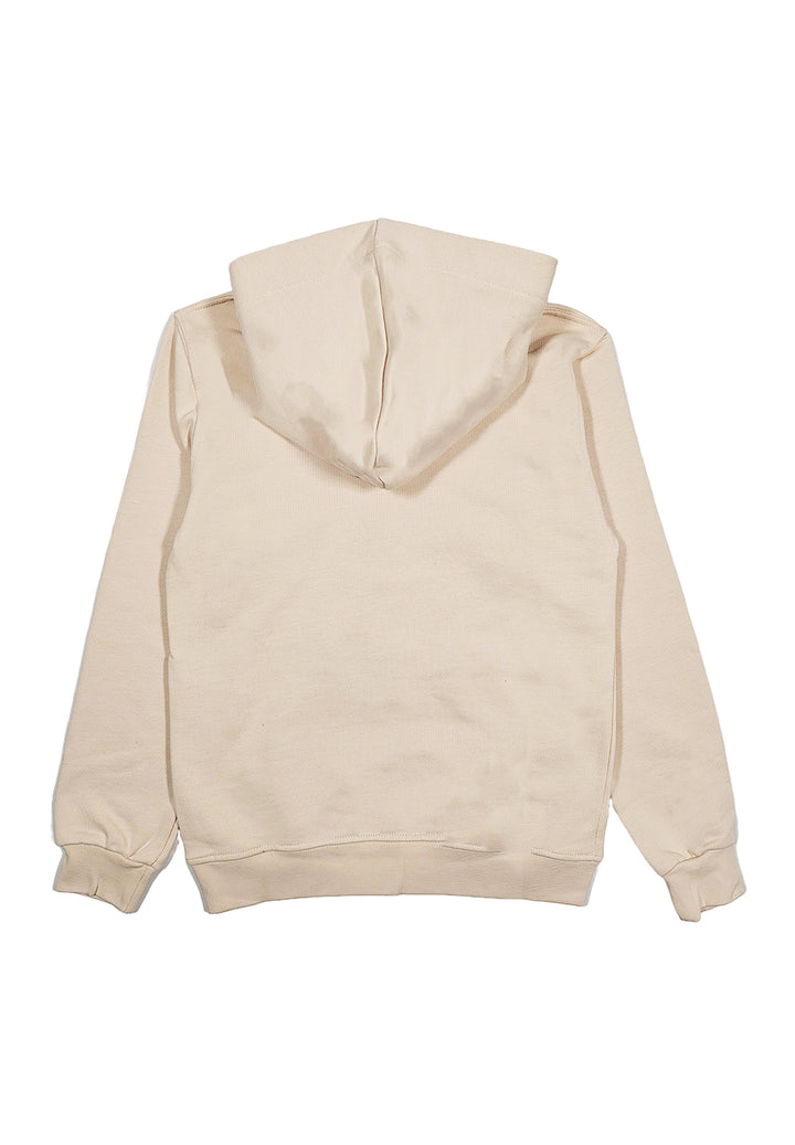 Beige hooded sweatshirt for boys