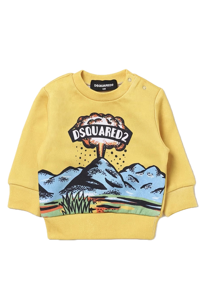 Yellow crewneck sweatshirt for newborns