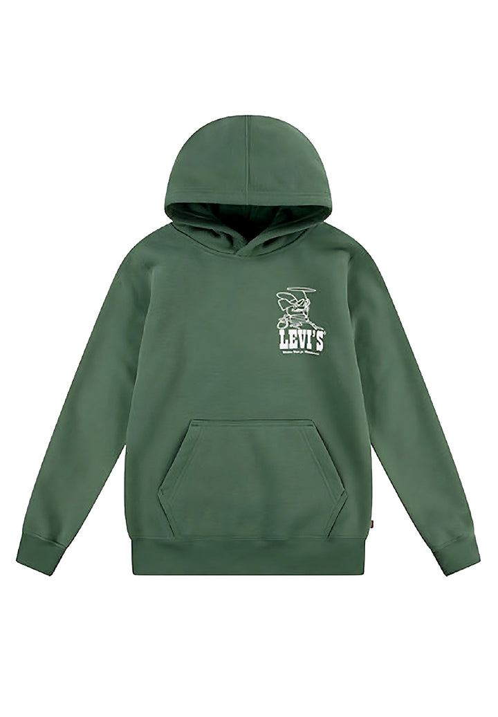 Felpa cappuccio verde per bambino
