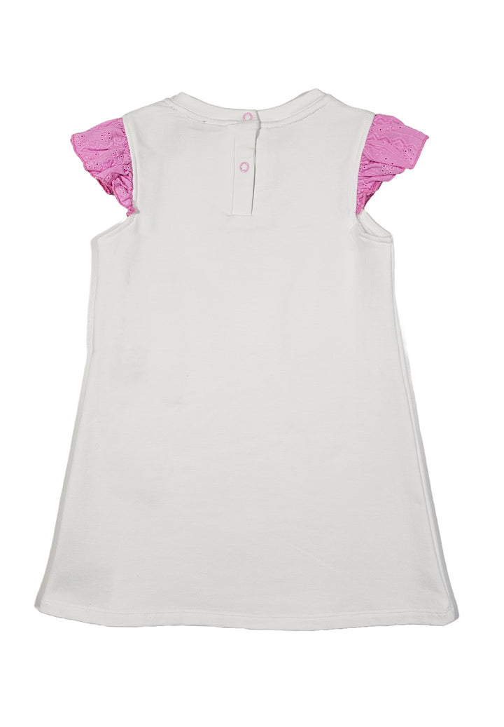 Vestito felpa bianco per bambina