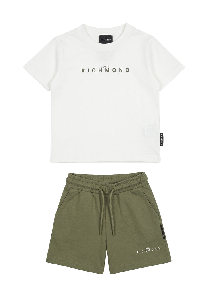 Completo bianco-verde per bambino