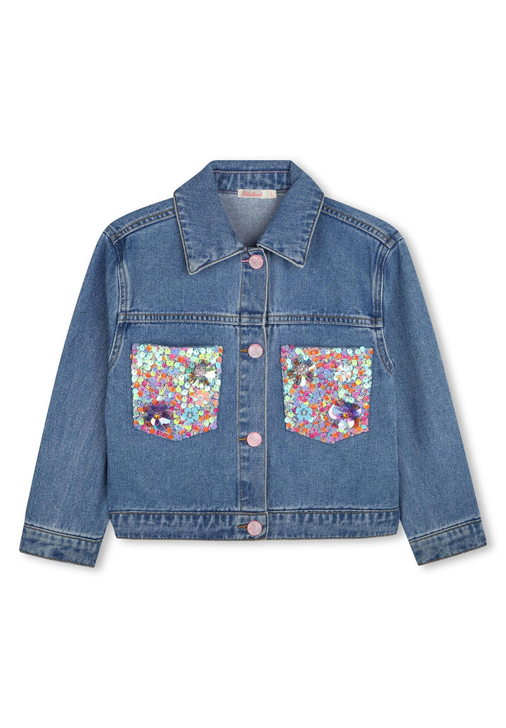 Giubbino blu denim per bambina