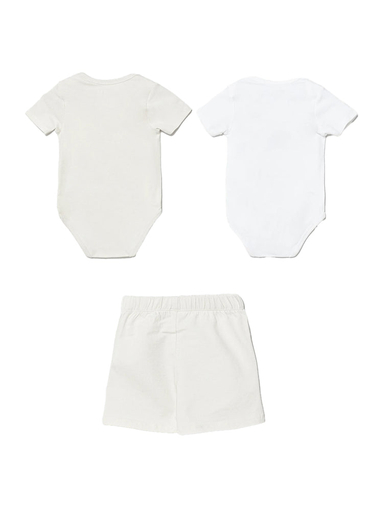 Set tutine + short bianco-beige per neonata