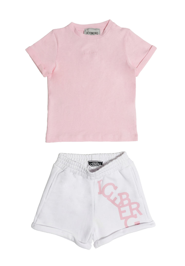 Completo rosa-bianco per neonata