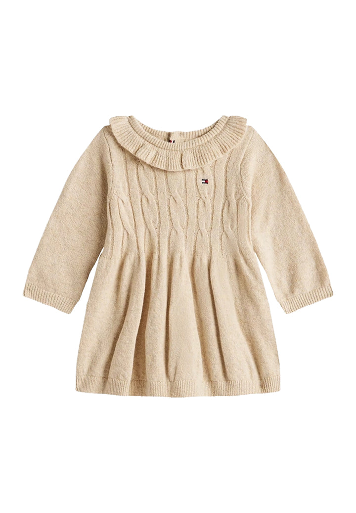 Vestito maglia beige per neonata