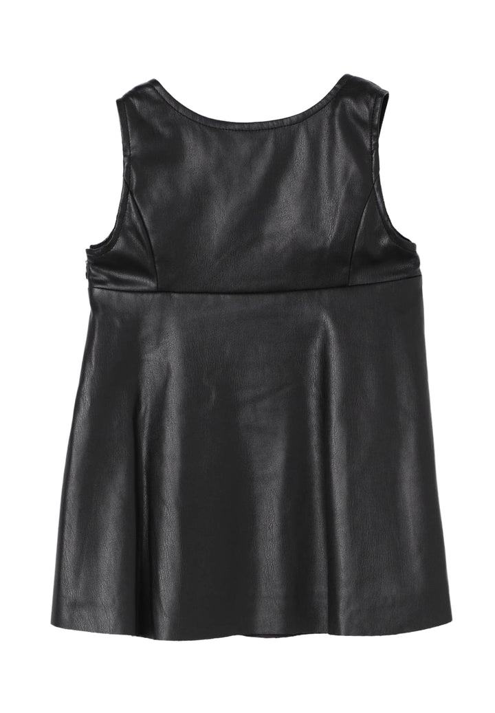 Vestito ecopelle nero per bambina