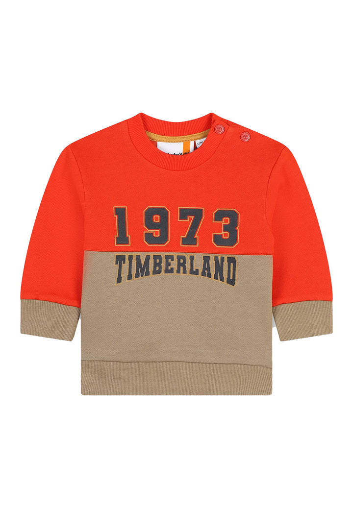 Orangefarbenes Sweatshirt mit Rundhalsausschnitt für Neugeborene