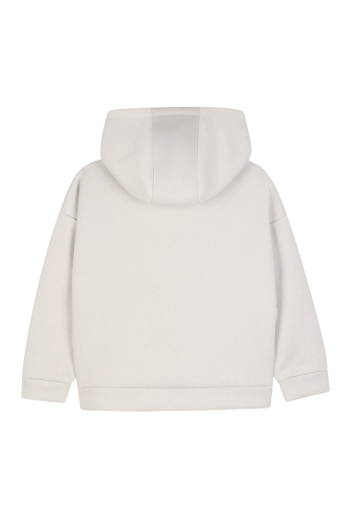 Felpa zip panna per bambino