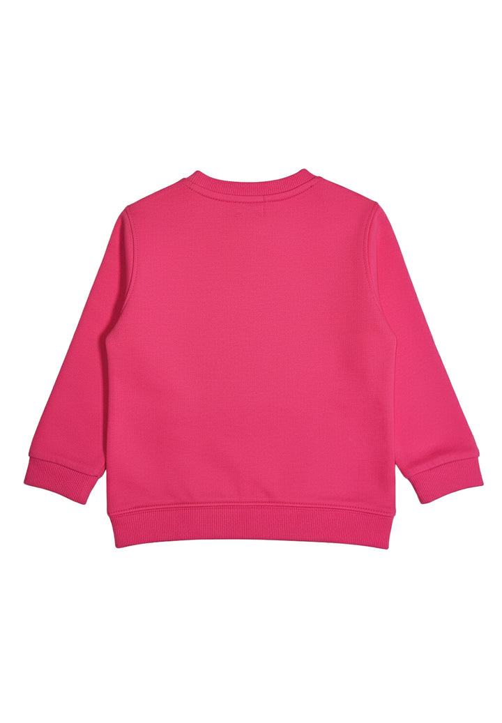 Felpa girocollo fuxia per neonata