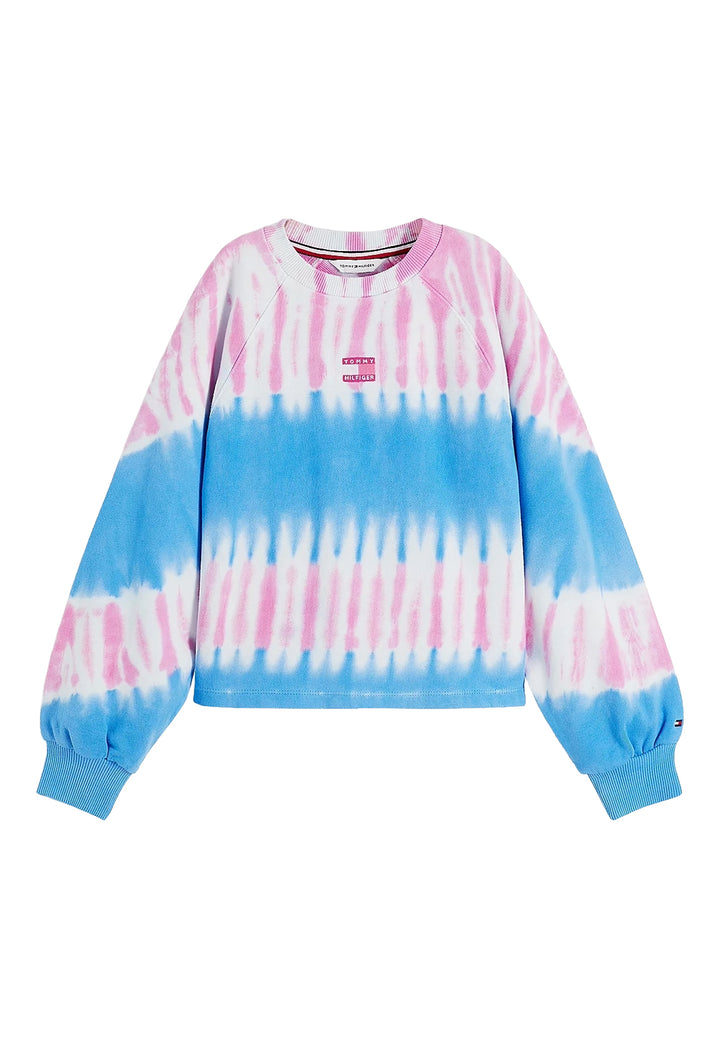 Felpa giroocollo tiedye per bambina
