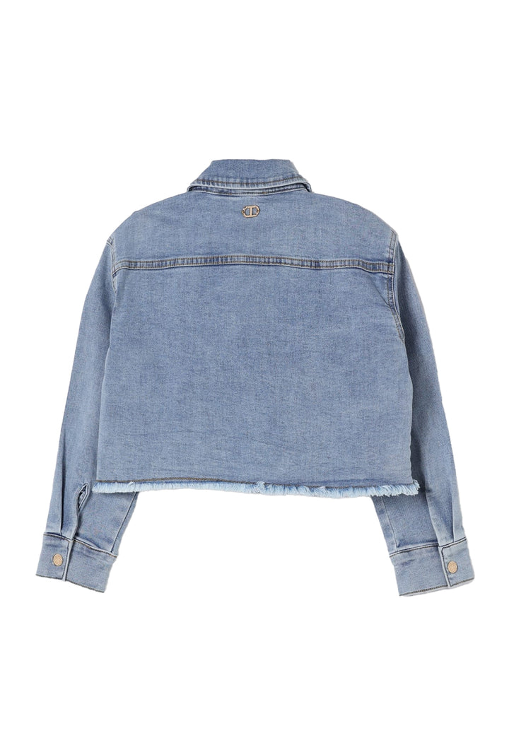 Giubbino denim blu per bambina