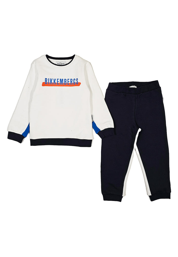 Weiß-blaues Sweatshirt-Set für Neugeborene