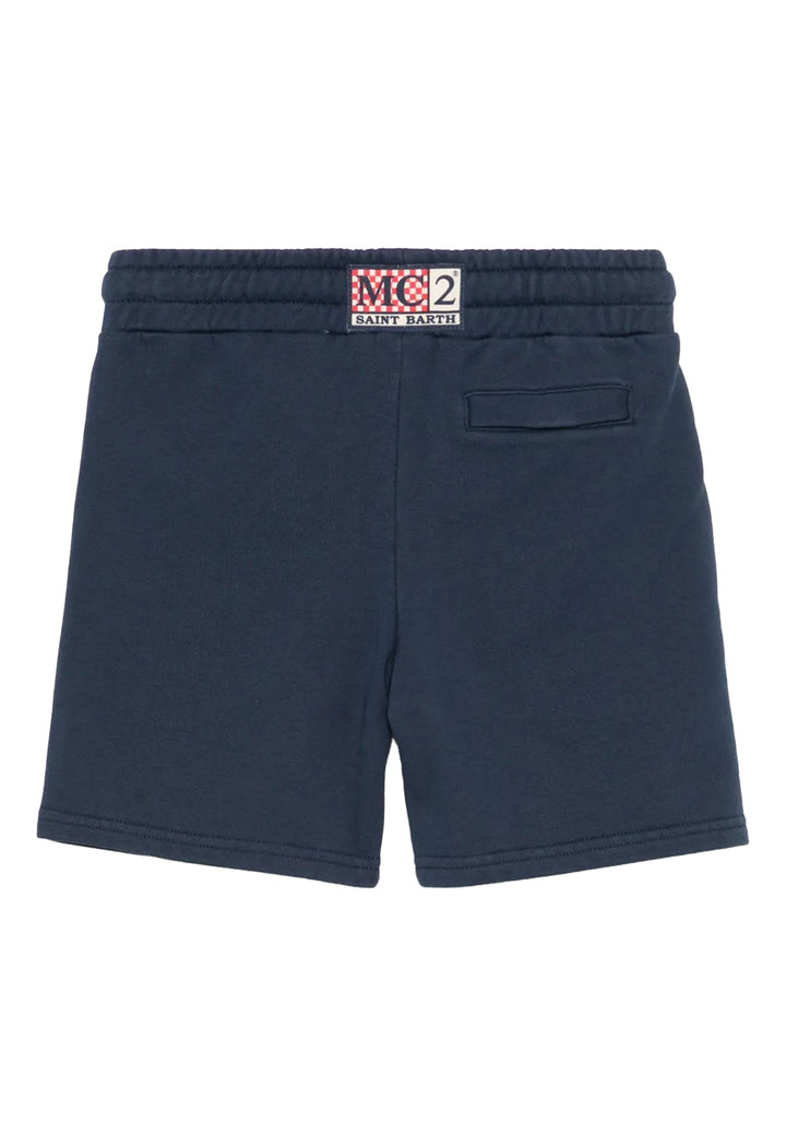 Bermuda felpa blu per neonato